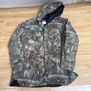 Vintage Duxbak Coat Mens  L Camo Advantage Timber Hunting Jacket Quilted Lined